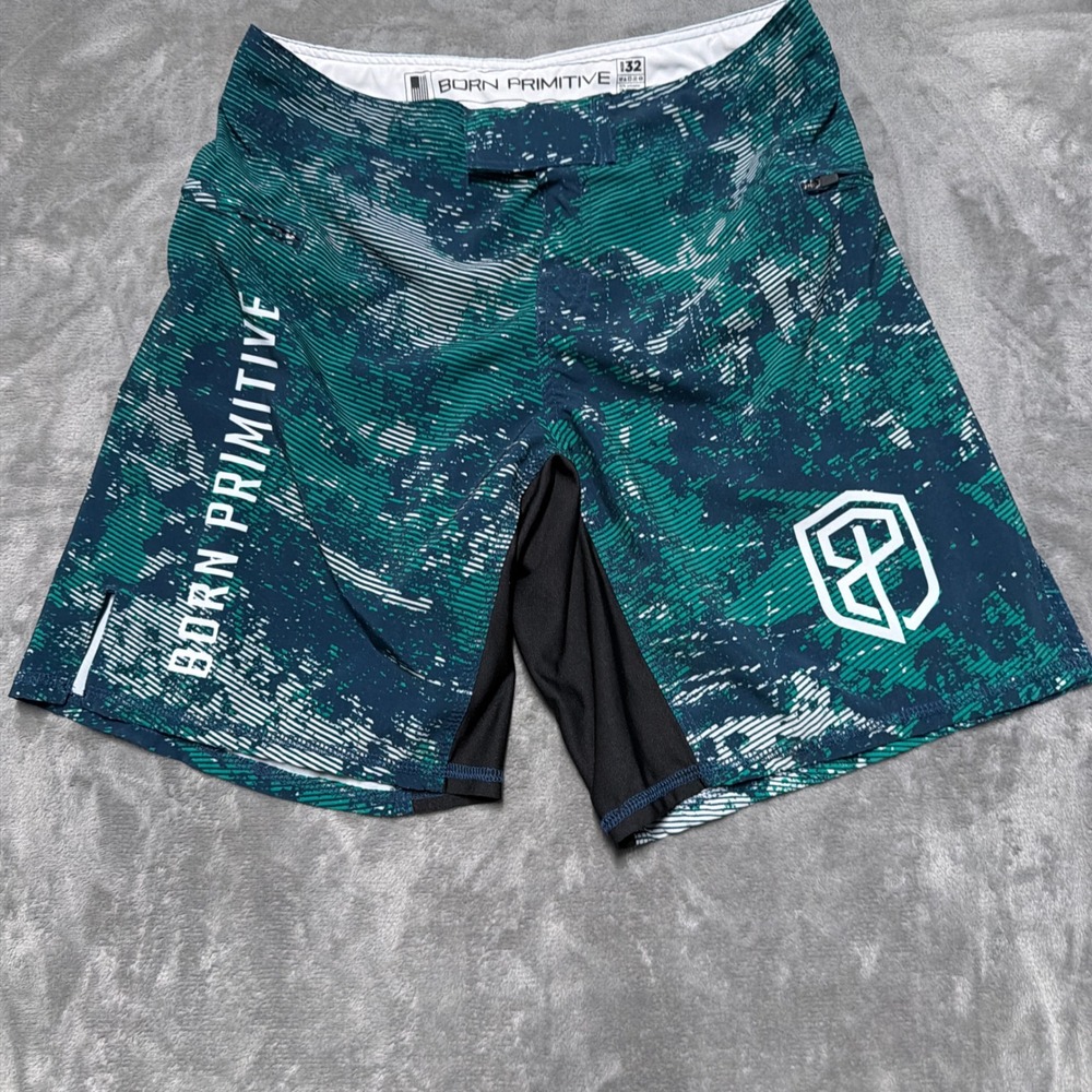 Born Primitive American Defender Training Shorts Mens 32 9" Green Gym Crossfit